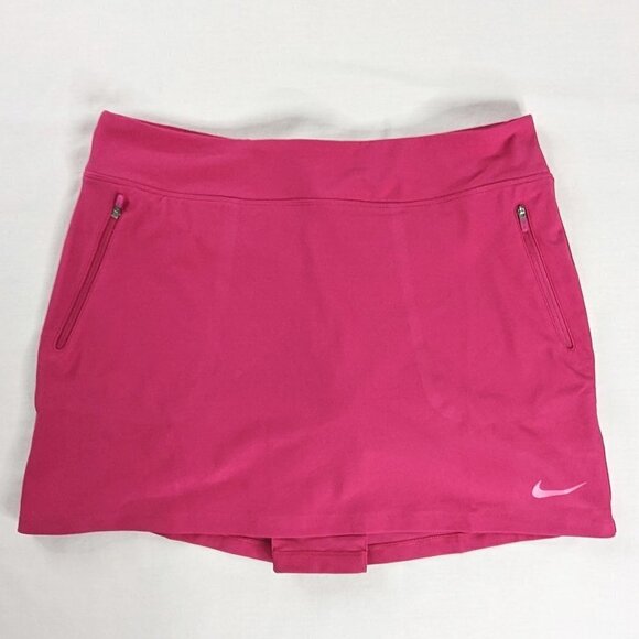 Nike Golf Pink Tour Performance Dri Fit Back Pleat Zipper Pocket Skort - Picture 1 of 8